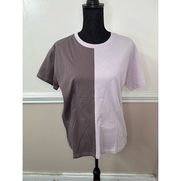 NWT Forever 21 Two Toned Purple Short Sleeve Tee Shirt Size Small - Picture 1 of 4
